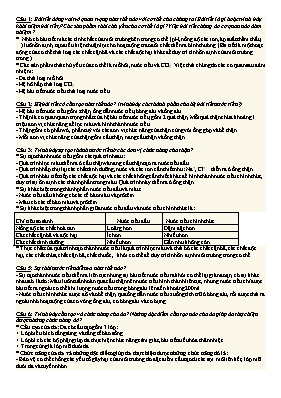 Đề cương môn Sinh học năm 2017